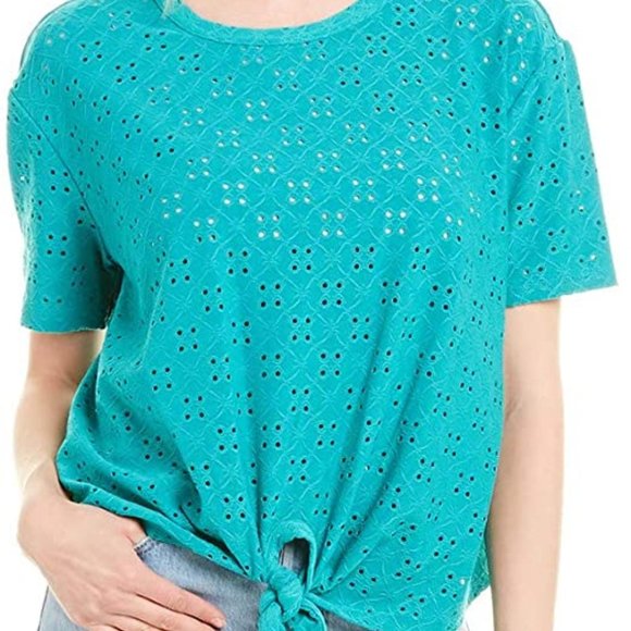 NANETTE Nanette Lepore Front  Tie Waist Eyelet Top - Picture 1 of 1